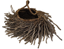 Cesta decorativa vintage feita à mão para galho de ninho de pássaro rústico com alça torcida, usado comprar usado  Enviando para Brazil