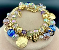 Pulsera con cuentas de cristal y dorado segunda mano  Embacar hacia Mexico