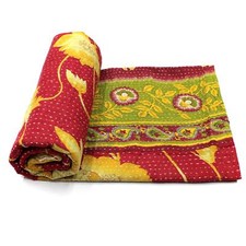 Usado, Cobertor de cama vintage Kantha colcha indiana feito à mão algodão boêmio comprar usado  Enviando para Brazil
