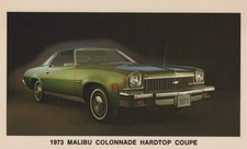 Cartão postal Chevrolet 1973 Malibu Colonnade Hardtop Coupe verde 2 portas a14640 comprar usado  Enviando para Brazil