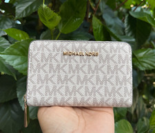 MICHAEL KORS JET SET SM ZAMEK BŁYSKAWICZNY WOKÓŁ ETUI NA KARTY PORTFEL MK WANILIA/MIĘKKI RÓŻOWY na sprzedaż  Wysyłka do Poland