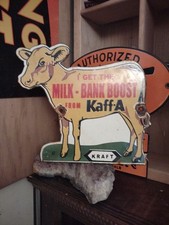 PLACA DE PORCELANA KRAFT VINTAGE ANTIGA DE KAFF-A BANCO DE LEITE BOOST PORCO DE FAZENDA LEITEIRA  comprar usado  Enviando para Brazil