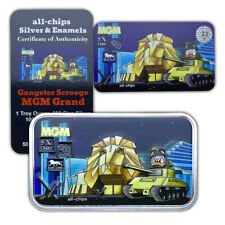Barra de arte prata fina estampada UV Gangster Scrooge MGM Grand 1 oz .999 comprar usado  Enviando para Brazil