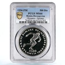 Moeda Bósnia e Herzegovina 500 dinara Jogos Olímpicos Sprinter MS66 PCGS Ni 1996 comprar usado  Enviando para Brazil