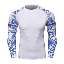 Camiseta masculina de compressão camada base esportiva manga longa academia secagem rápida camiseta comprar usado  Enviando para Brazil