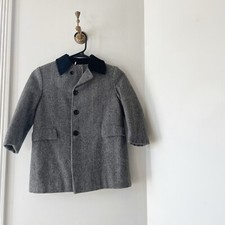 Vintage Kids 1950's The Halle Bros Co. Sobrecasaco de lã cinza infantil veja as medidas, usado comprar usado  Enviando para Brazil