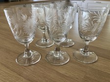 Antique set etched for sale  UTTOXETER