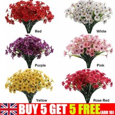 Flores artificiais plantas plástico falso resistente a UV decoração para casa dentro+exterior jardim comprar usado  Enviando para Brazil