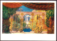 Cartão postal russo I.Bilibin 1978 cena de palco para ópera RUSLAN e LUDMILA  comprar usado  Enviando para Brazil