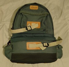 Mochila profissional Canon câmera lona couro verde viagem acolchoada vintage comprar usado  Enviando para Brazil