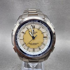 Relógio Casio Oceanus masculino 42 mm mostrador creme tom prata data redonda solar atômico, usado comprar usado  Enviando para Brazil