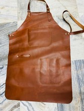 Usado, Apron Leather Bbq Butcher Chef Workwear Professional Brown Cooking Blacksmith comprar usado  Enviando para Brazil
