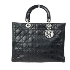 CHRISTIAN DIOR Logo Lady Cannage Bolsa de Ombro Couro Preto SHW 55EC755 comprar usado  Enviando para Brazil