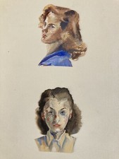 Pintura muito bonita retrato mulher pintora artista fauvismo bronzeado 1950 colagem comprar usado  Enviando para Brazil