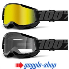 100% STRATA 2 Motocross MX Moto MTB Occhiali Nero Trasparente/Specchio Oro Lens comprar usado  Enviando para Brazil