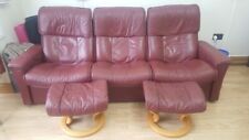 Leather sofa maroon for sale  THORNTON HEATH