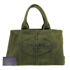 Bolsa tote Prada Canapa MM lona verde autêntica 1043 comprar usado  Enviando para Brazil