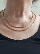 Corrente de prata esterlina folheada a ouro italiana 36" de comprimento comprar usado  Enviando para Brazil
