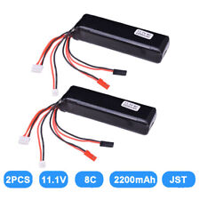 Usado, 2 peças 11.1V 2200mAh 8C bateria JST JR plugue Futaba para transmissor quadricóptero RC comprar usado  Enviando para Brazil