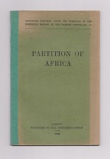 PARTITION of AFRICA, Foreign Office Handbook, HMSO 1920, European colonies segunda mano  Embacar hacia Mexico