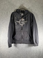 Jaqueta de guitarra Gibson masculina média preta com zíper completo com capuz manga longa gráfica, usado comprar usado  Enviando para Brazil