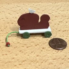 Casa de bonecas artesanal vintage miniatura brinquedo puxar baleia animal náutico oceano ASSINADO comprar usado  Enviando para Brazil