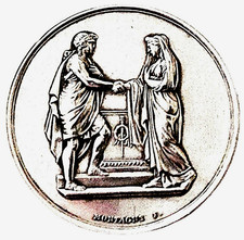 Medaille mariage .argent d'occasion  Fécamp