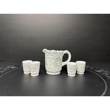 Conjunto de jarro e copo miniatura Fenton – 6205-S9 – cetim opala iridizado comprar usado  Enviando para Brazil