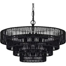 Black rattan chandelier for sale  Spring