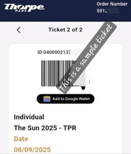 Thorpe park date for sale  LONDON