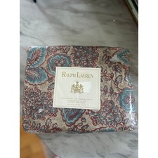Lençol Ralph Lauren anos 90 Aix-En-Provence marrom vermelho azul floral COMPLETO AJUSTADO comprar usado  Enviando para Brazil