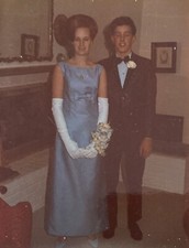 Vestido de formatura vintage década de 1960 Polaroid foto doce jovem casal luvas longas corpete comprar usado  Enviando para Brazil