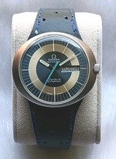 Relógio masculino vintage Omega Geneve dinâmico data automática dia original mostrador de duas toneladas comprar usado  Enviando para Brazil