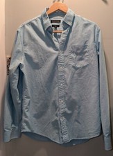 Camisa social elástica Oxford azul M masculina Banana Republic - algodão ajuste Camden comprar usado  Enviando para Brazil