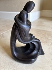 Escultura abstracta madre niño tallada en madera? Estatua Negra Modernista MCM Pesada segunda mano  Embacar hacia Mexico