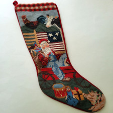 Vtg needlepoint farmer for sale  USA
