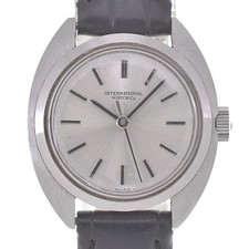 IWC SCHAFFHAUSEN vintage SS/couro mostrador prata corda manual feminino R#141627 comprar usado  Enviando para Brazil