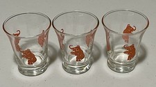 3 elefantes rosa vintage 4 oz. Copos de shot, utensílios de bar meados do século, muito bom estado comprar usado  Enviando para Brazil