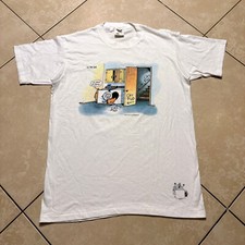 Camiseta nova sem etiquetas vintage 1990 The Far Side Cat Fud desenho animado tira arte G vintage EUA branca comprar usado  Enviando para Brazil