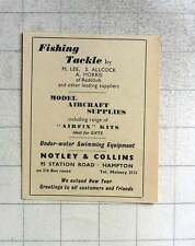 1962 notley collins for sale  BISHOP AUCKLAND