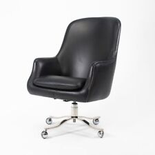 Cadeira executiva Nicos Zographos Alpha Bucket década de 1980 em couro preto 3x disponível comprar usado  Enviando para Brazil