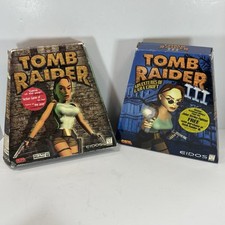 Tomb Raider/Tomb Raider 3 Trapezoid Box Big Box PC Game Vintage 1996-Completo, usado comprar usado  Enviando para Brazil
