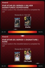 CONJUNTO DE 50 CARTÕES DIGITAIS TOPPS WWE SLAM FIVE STAR 25 SERIES 1 ASSINATURAS SUPER RARAS/R comprar usado  Enviando para Brazil