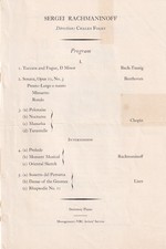 Concert programme undated for sale  LONDON