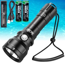 Lanterna LED de mergulho à prova d'água subaquática 394 pés poderosa lâmpada tocha de mergulho comprar usado  Enviando para Brazil