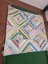 Colcha de retalhos feita à mão cobertor quadrado padrão vintage cama de bebê comprar usado  Enviando para Brazil