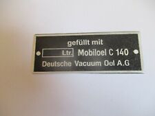 Typenschild schild mobilöl gebraucht kaufen  Goch