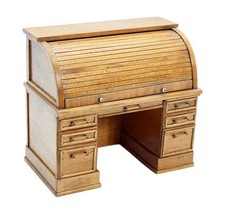Vintage Miniatura Casa de Bonecas Madeira Rolltop Móveis Artesanais RARO, usado comprar usado  Enviando para Brazil