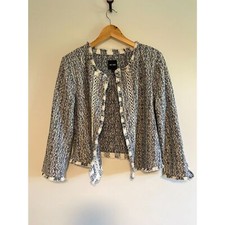 Jaqueta/cardigã/suéter texturizado azul e branco NIC+ZOEY tamanho grande comprar usado  Enviando para Brazil
