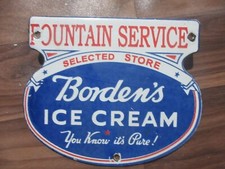Placa de metal esmalte sorvete porcelana Borden's tamanho 6 x 5 polegadas comprar usado  Enviando para Brazil